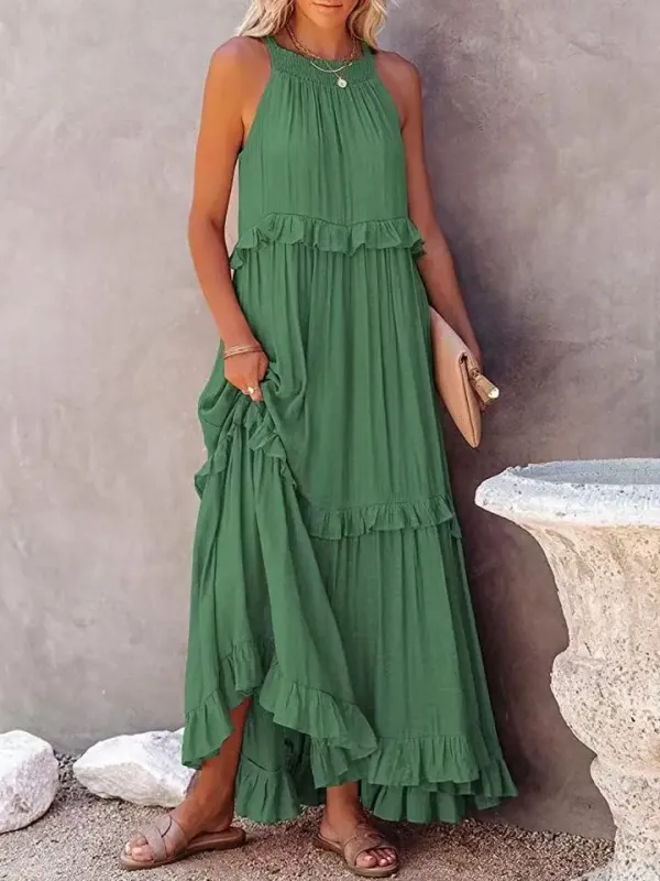Ruffle Maxi Beach Dress
