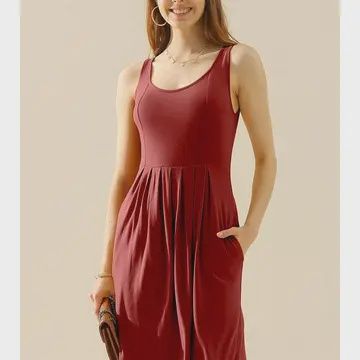 Doublju Flowy Scoop‑Neck Everyday Dress