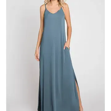 Ninexis Relaxed Fit Maxi Dress with Slits &amp; Pockets, Size: 1X