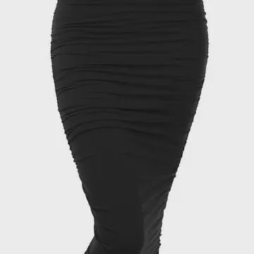Ruched Pencil Skirt, Color: Black, Size: Small