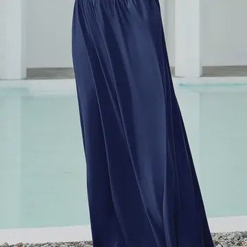 Maxi Style Skirt, Color: Navy, Size: Small