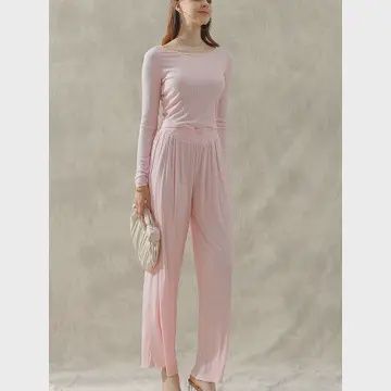 Lightweight Summer Pants Set, Color: Pink, Size: Small