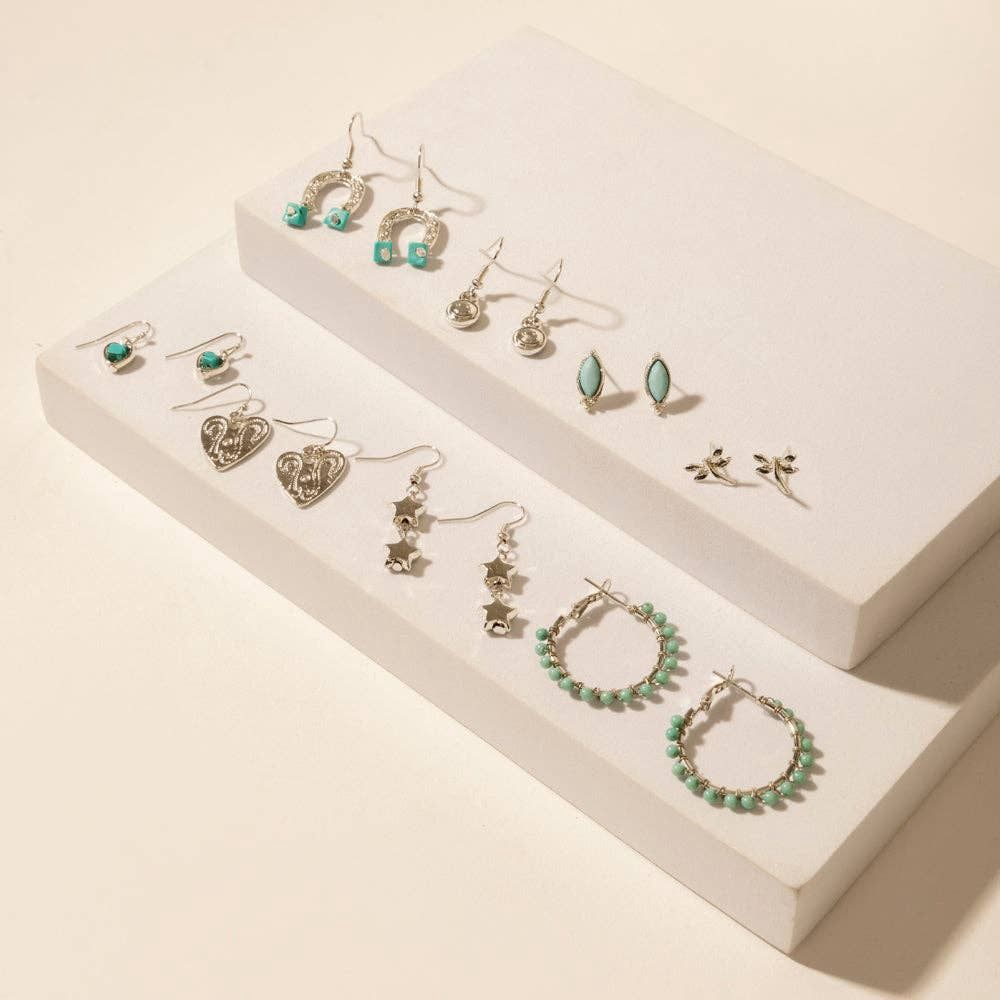Prairie Trinket Earrings Set in Saddle Silver
