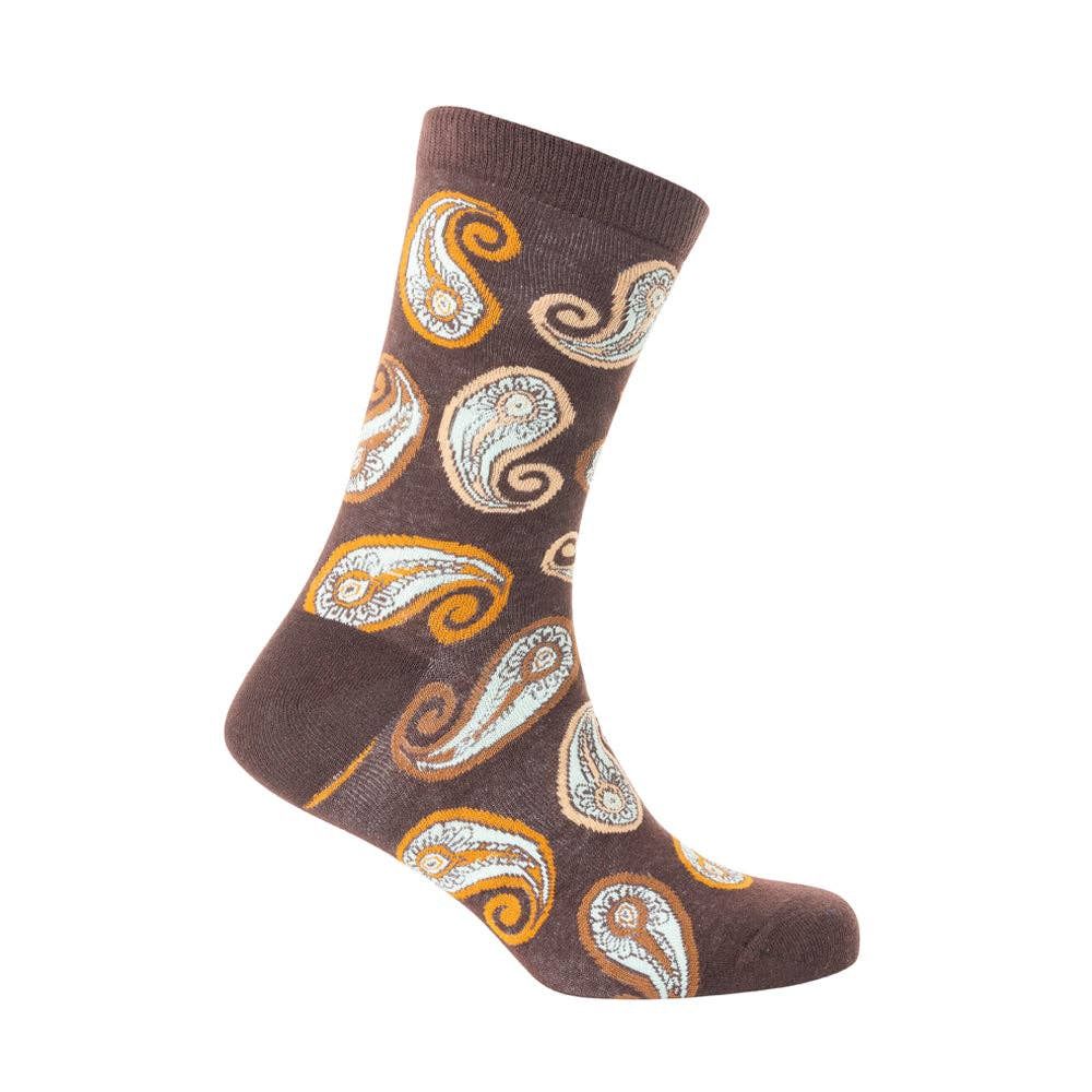 Sunshine Swirl Suzie Socks In Brown, Color: Brown