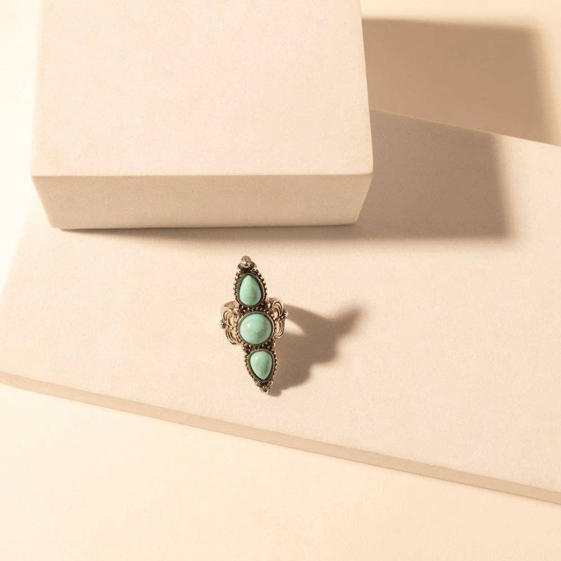 Wildfire Turquoise adjustable Ring for Women with turquoise detail for premium western wear