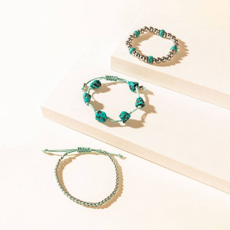 Calm &amp; Chaos Bracelet in Aqua Silver
