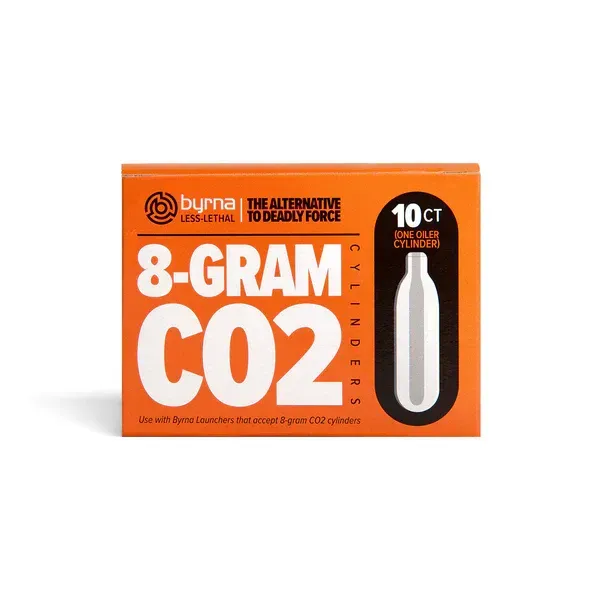 Byrna 8 Gram CO2 Cartridges + Oiler 10 Pack (CL & SD)