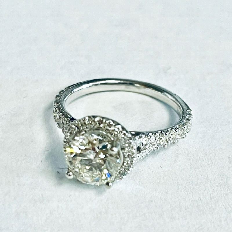 LADIES PLATINUM FANCY ENGAGEMENT RING