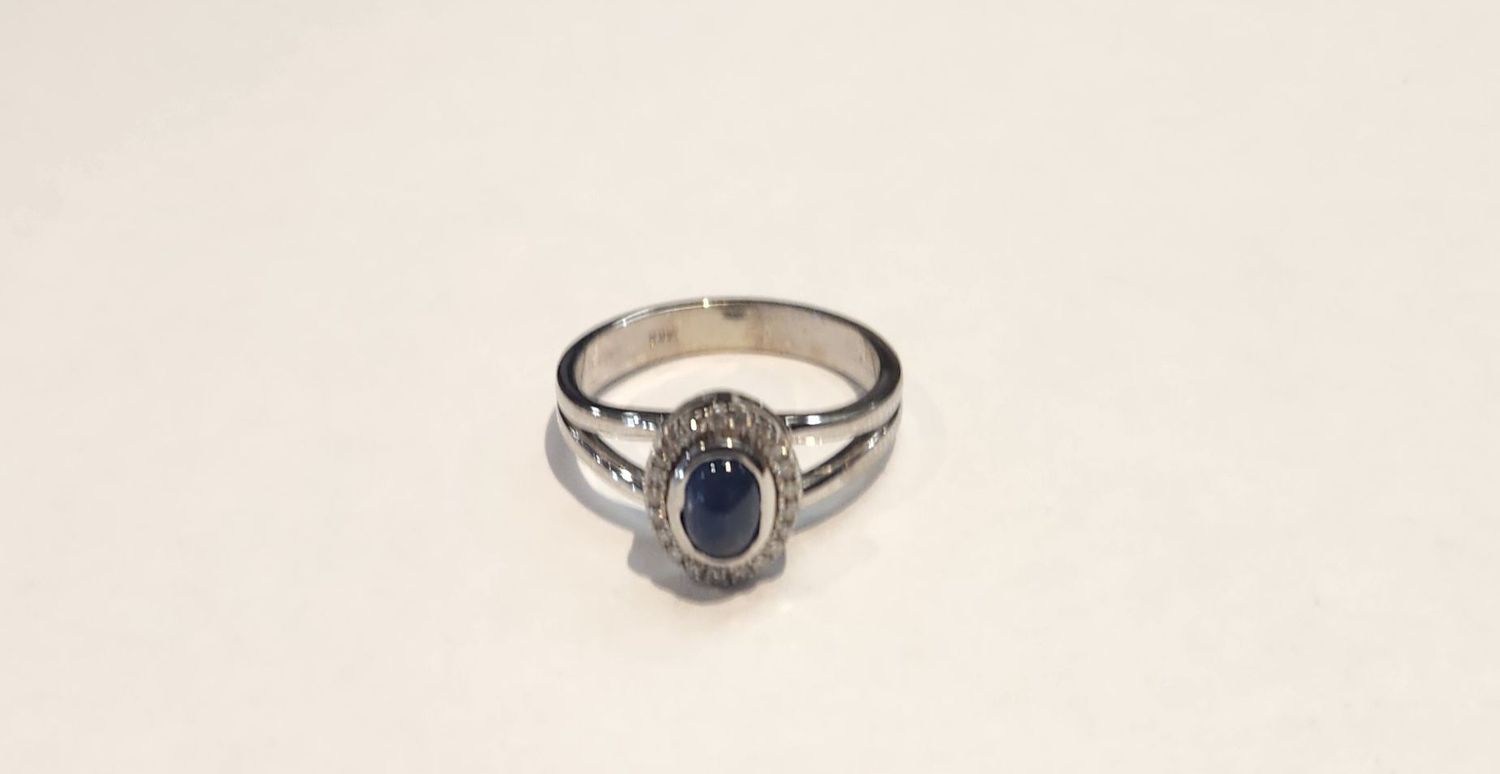 14K SAPPHIRE DIAMOND RING