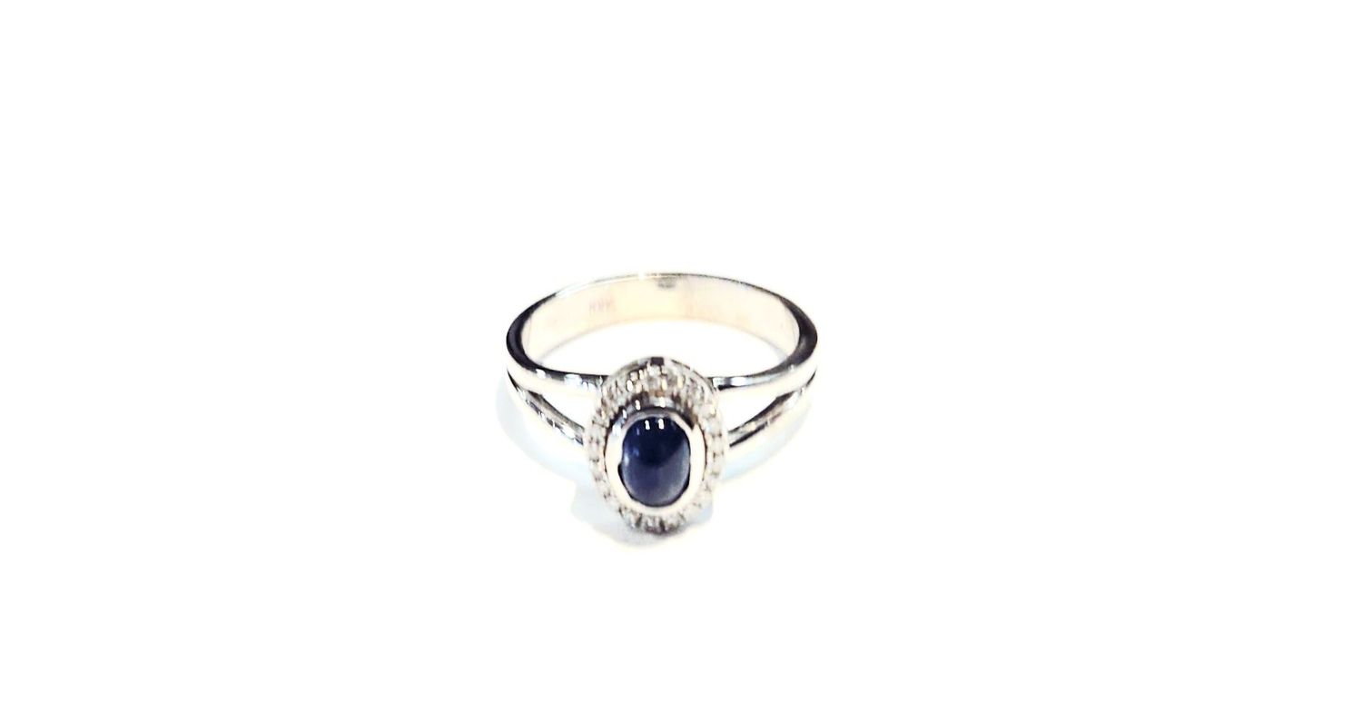 14K  SAPPHIRE DIAMOND RING