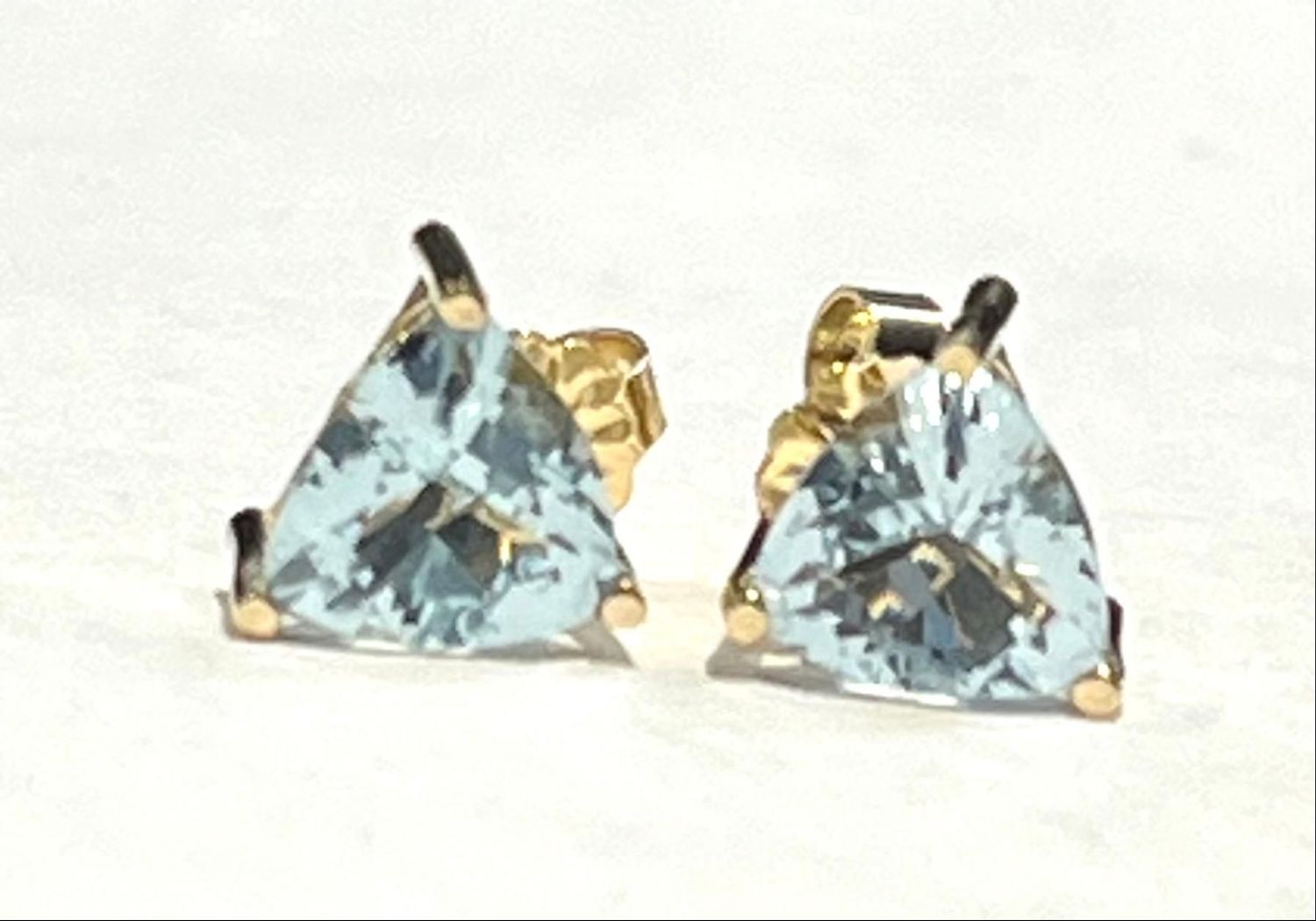 14K AQUAMARINES TRILLIAN EARRINGS 14K AQUAMARINES TRILLIAN EARRINGS