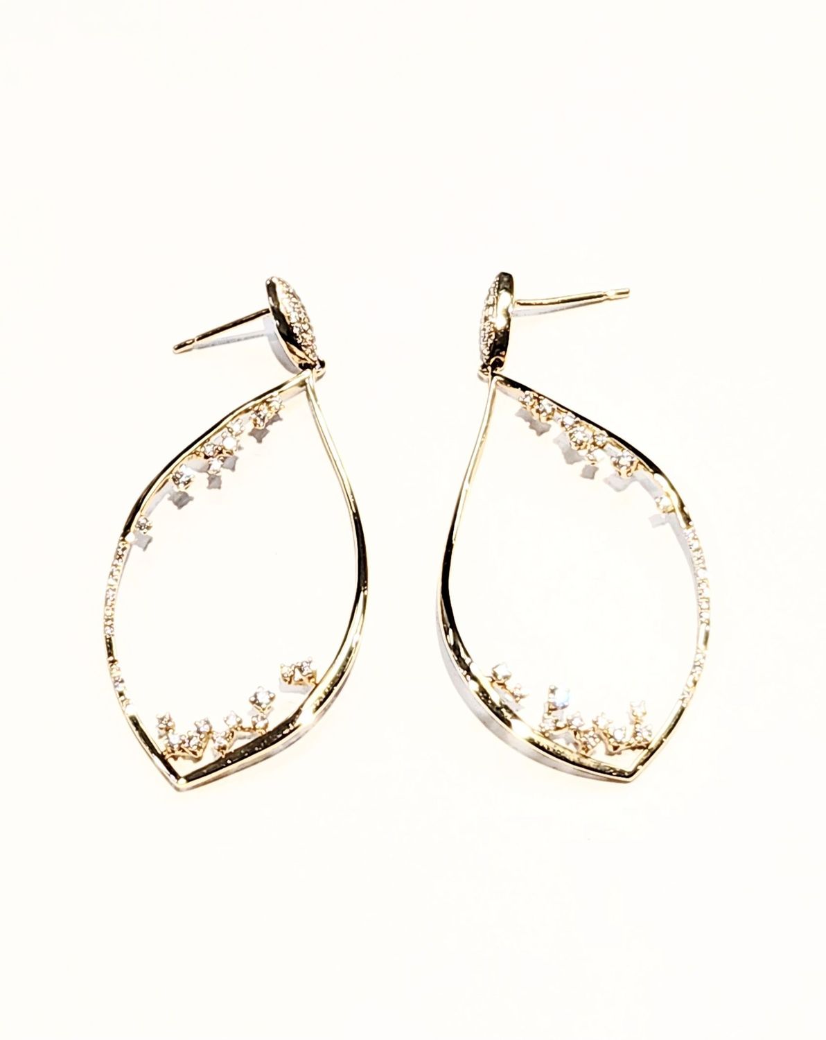 14K GOLD DIAMOND EARRINGS .66CT