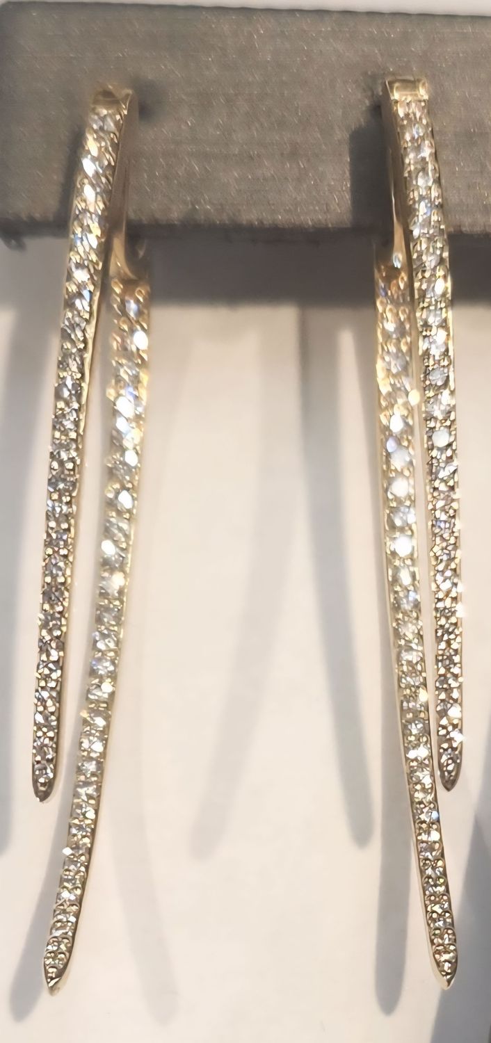 14K Y GOLD DIAMOND EARRINGS 1.00CT total weight