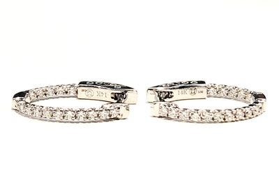 14K WHITE GOLD DIAMOND EARRINGS 0.50CT TOTAL WEIGHT