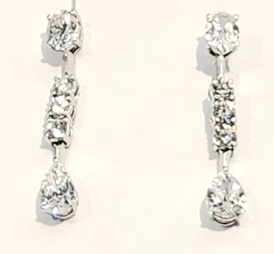 18K WHITE GOLD DRESS EARRINGS BY ZIDO DIAM 2.78 CT P0.60CTDVVS2P0.57DVVS1 OVAL0.50EVVS1OVAL0.51DVVS1