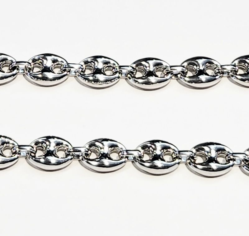 ''24 SILVER MARINERS LINK CHAIN RHODIUM PLATED