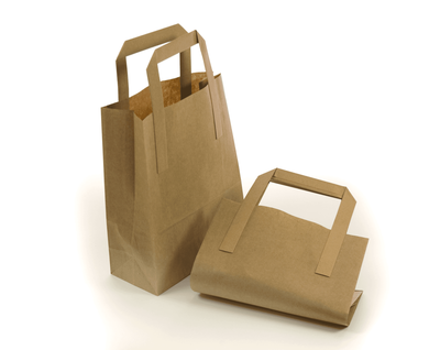 BROWN 7x10x8.5 70gsm HANDLE BAGS 1x250 PAPE145