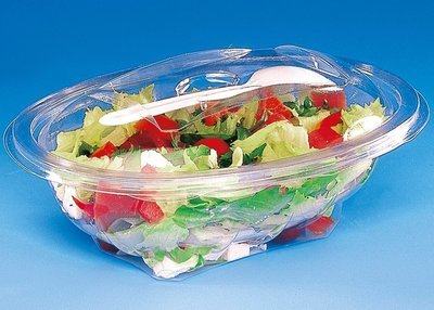 CLEAR 370cc 190x140x64 HINGED SALAD CONTAINERS QTY 1x400 SALA208