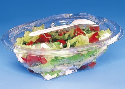 CLEAR 500cc 190x140x76 HINGED SALAD CONTAINERS QTY 1x400 SALA209