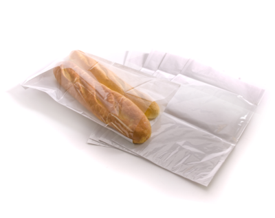 WHITE 12x16 20mu FILM FRONTED BAGUETTE BAGS 1x1000 PAPE110