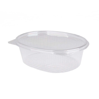 CLEAR OVAL 500cc HINGED SALAD CONTAINER QTY 1x600 SALA203