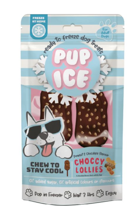 Spot Pup Ice Dog Chew Treat Choccy Lollie, Peanut &amp; Chocolate, 1ea/2 pk