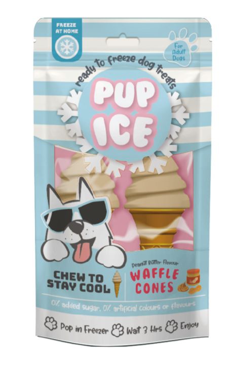Spot Pup Ice Dog Chew Treat Waffle Cone, Peanut Butter, 1ea/2 pk