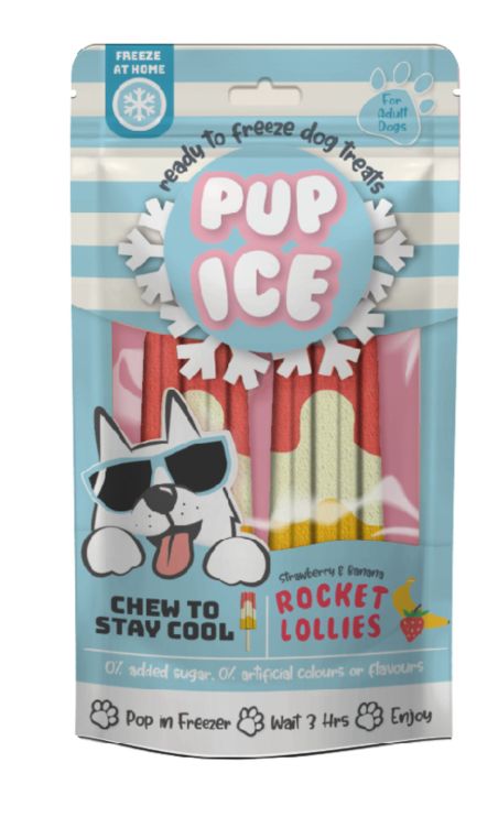 Spot Pup Ice Dog Chew Treat Rocket Lollie, Strawberry &amp; Banana, 1ea/2 pk
