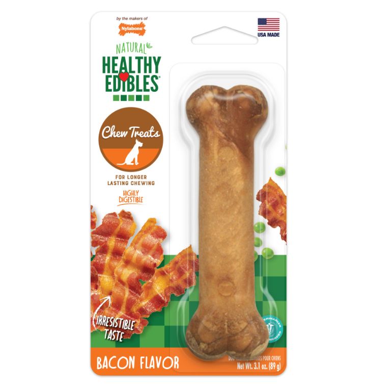 Nylabone Healthy Edibles All-Natural Long Lasting Chew Treats Bacon, 1ea/Medium (1 ct)