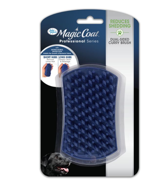 Four Paws Magic Coat Professional Series Dual-Sided Curry Brush for Dogs