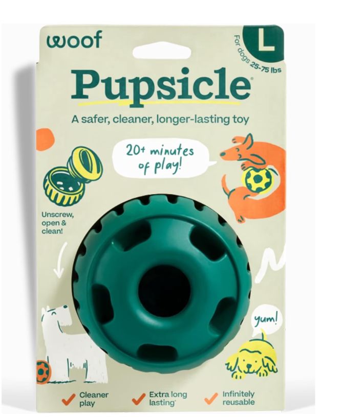Woof Green Pupsicle Long Lasting Refillable Dog Toy, Small