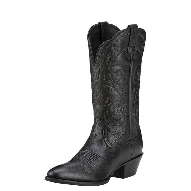 Women's Heritage R Toe Western Boot - 10001037, Color: Black Deertan, product_size_1: 10, product_size_2: C / Wide
