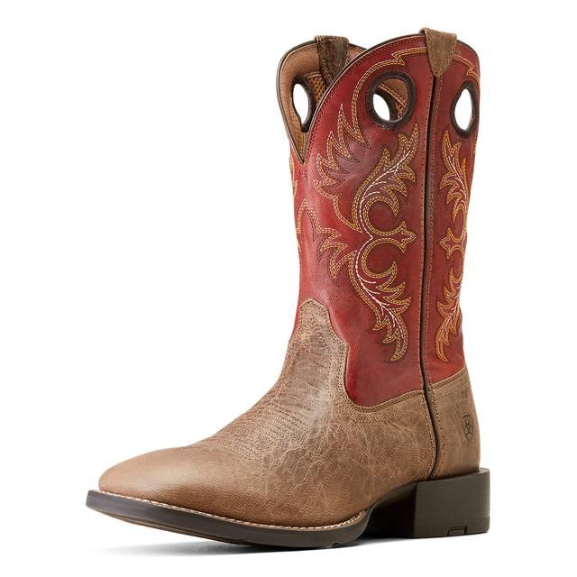 Men's Sport Rodeo Western Boot - 10042402, Color: Crazy Crunch Tan, product_size_1: 10, product_size_2: EE / Wide