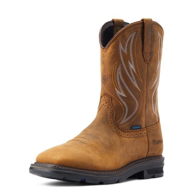 Men's Sierra Shock Shield Waterproof Work Boot - 10044545, Color: Distressed Brown, product_size_1: 10, product_size_2: EE / Wide