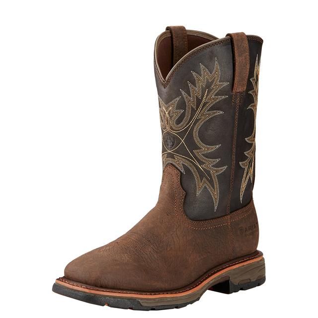 Men&#39;s WorkHog Waterproof Work Boot - 10017436, Color: Bruin Brown, product_size_1: 10, product_size_2: EE / Wide