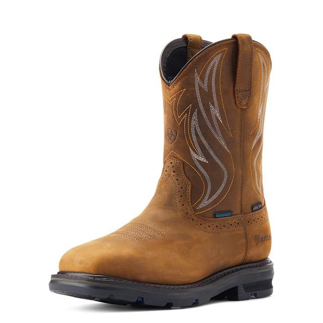 Men's Sierra Shock Shield Waterproof Steel Toe Work Boot - 10044544, Color: Distressed Brown, product_size_1: 10, product_size_2: EE / Wide
