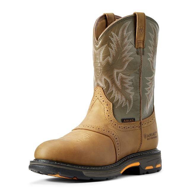Men's WorkHog Waterproof Work Boot - 10008633, Color: Aged Bark, product_size_1: 10, product_size_2: EE / Wide