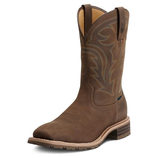 Men&#39;s Hybrid Rancher Waterproof Western Boot - 10014067, Color: Oily Distressed Brown, product_size_1: 10, product_size_2: EE / Wide