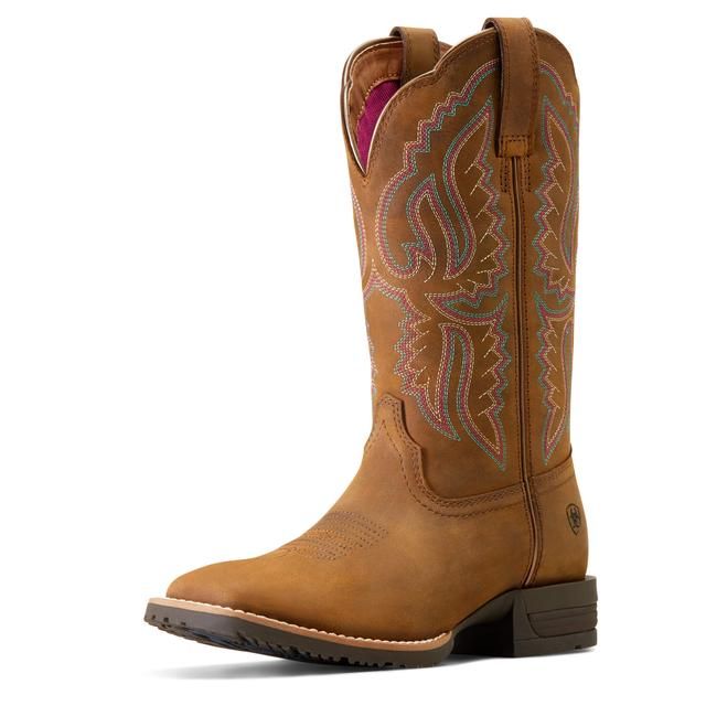 Women's Hybrid Ranchwork Western Boot - 10047043, Color: Distressed Tan, product_size_1: 6, product_size_2: C / Wide