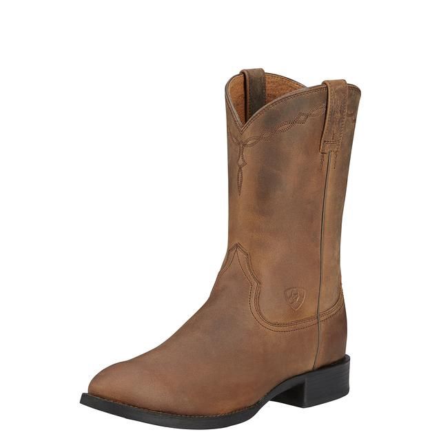Men's Heritage Roper Western Boot - 10002284, Color: Distressed Brown, product_size_1: 10, product_size_2: EE / Wide