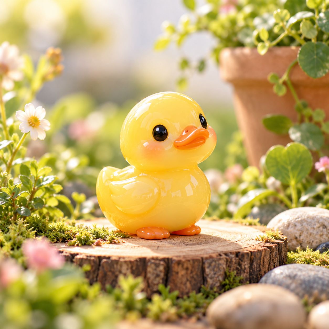 Mini-Enten aus Kunstharz