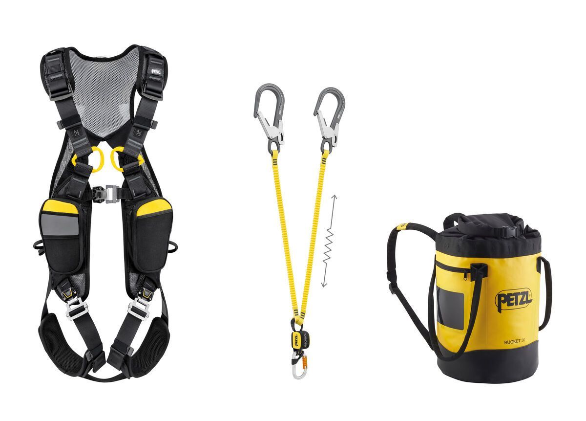 Kit pour la protection contre les chutes avec harnais NEWTON EASYFIT et longe ABSORBICA®-Y MGO 150 PETZL Kit pour la protection contre les chutes avec harnais NEWTON EASYFIT et longe ABSORBICA®-Y MGO 150 PETZL