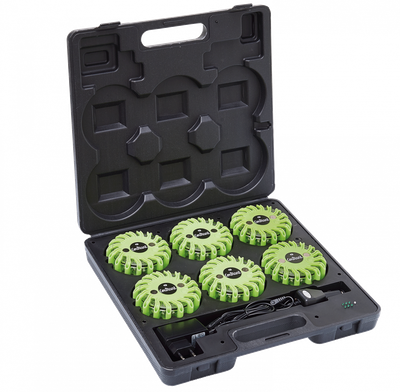Malette de 6 balises de signalisation led vertes magnétique et rechargeable FLASH CODE COURANT Malette de 6 balises de signalisation led vertes magnétique et rechargeable FLASH CODE COURANT