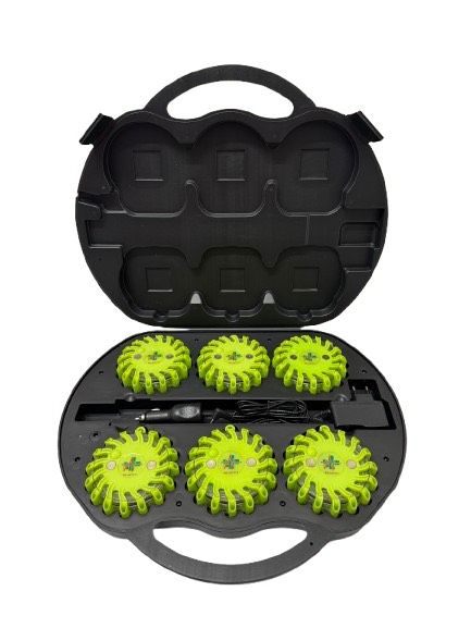 Valise ovale de 6 balises led vert magnétique et rechargeable BG-SAFETY