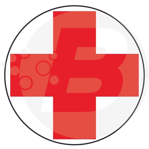 Kit 5 stickers / bandes de signalisation vinyle croix rouge française - rouge casque F2XR MSA