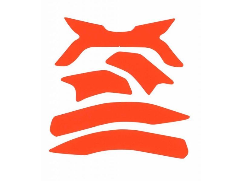 Kit 5 stickers / bandes de signalisation textile rouge orangé neutre pour casque F2XR MSA