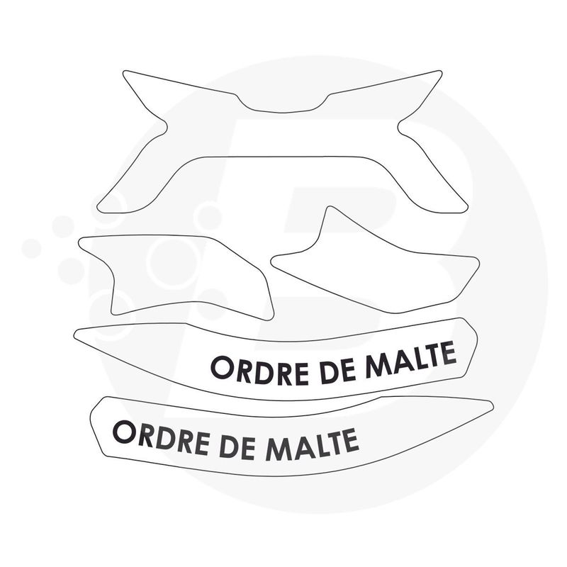 Kit 5 stickers / bandes de signalisation vinyle Ordre de Malte casque F2XR  MSA