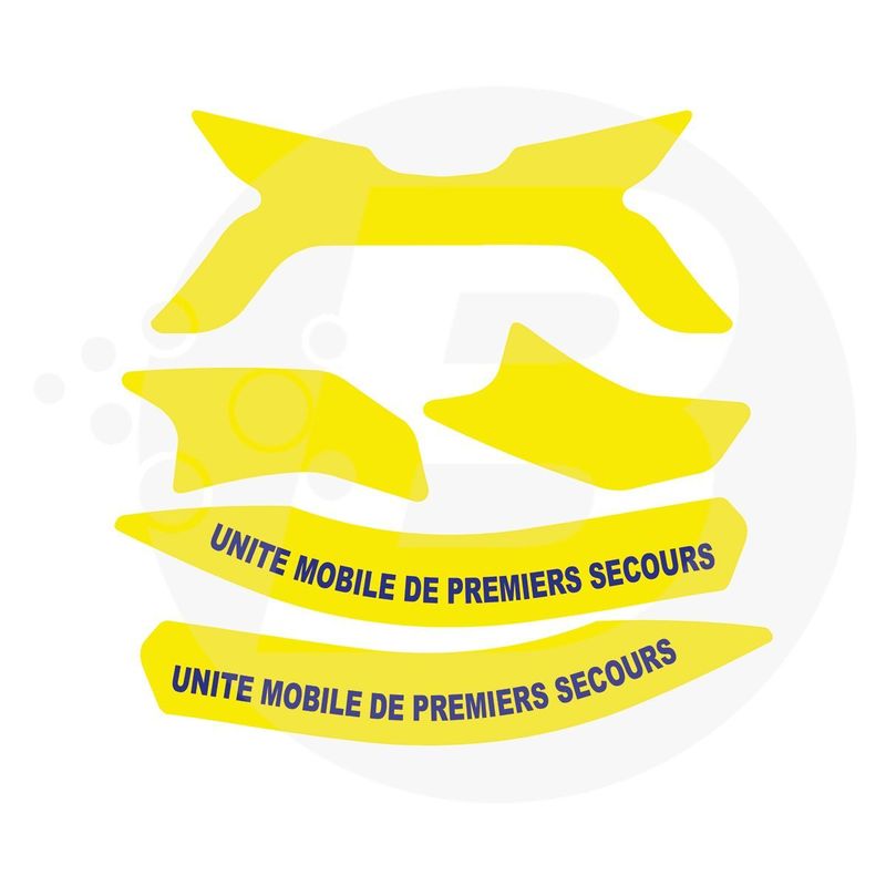 Kit 5 stickers / bandes de signalisation vinyle UMPS casque F2XR  MSA