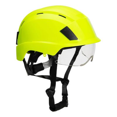 Casque de protection à lunette intégrée jaune PORTWEST Casque de protection à lunette intégrée jaune PORTWEST
