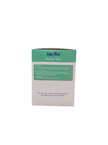 Boite de 50 sachets de 2 compresses gaze stériles 7,5x7,5cm SYLAMED